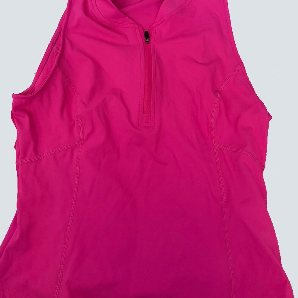 ✨ Halara Baseball Collar Half Zipper Slim Quick Dry Golf Tank Top Pink Medium ✨